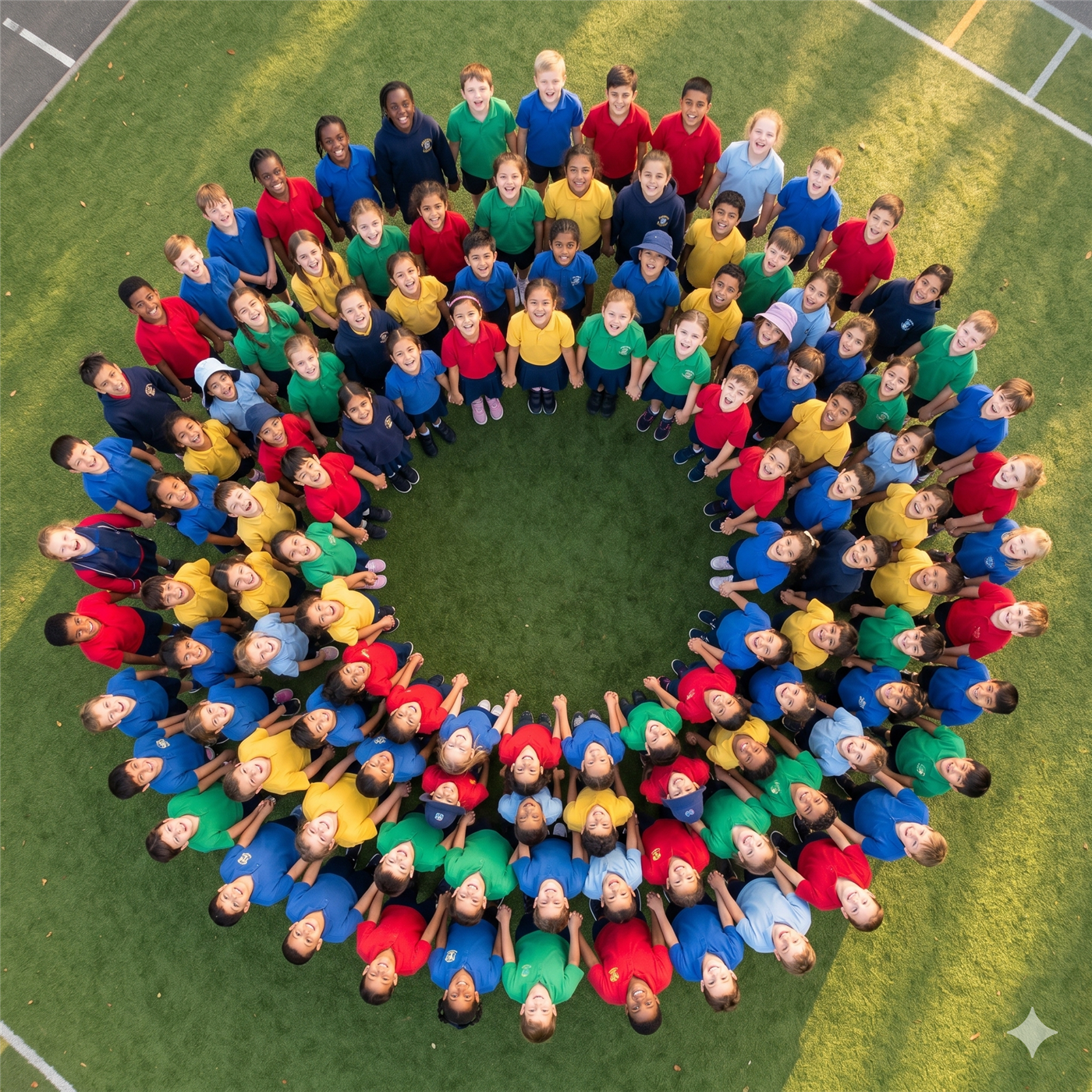 Diverse students united in community on campus